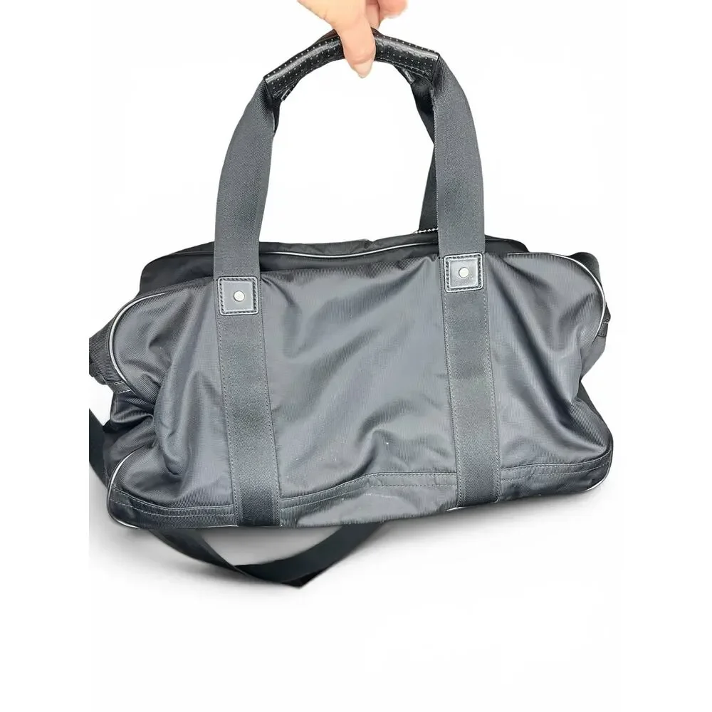 Coach F70504 Voyager Gym Duffle Bag Black Nylon Leather Travel Weekender
